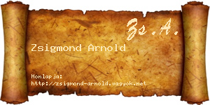 Zsigmond Arnold névjegykártya
